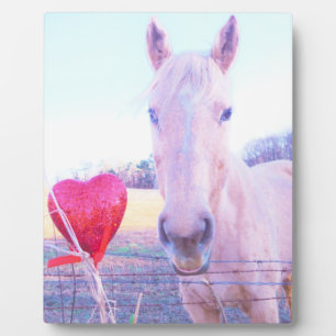 Yellow Horse and Red Heart Plaque