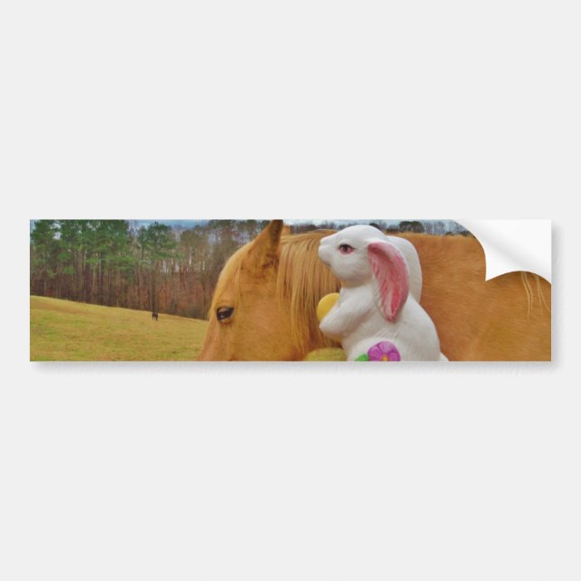 Yellow Horse, Spring Rabbit Bumper Sticker (Front)