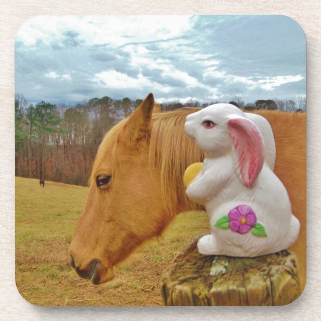 Yellow Horse, Spring Rabbit Coaster (Front)