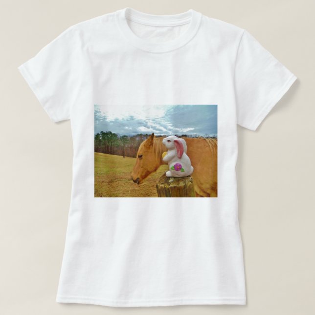 Yellow Horse, Spring Rabbit T-Shirt (Design Front)