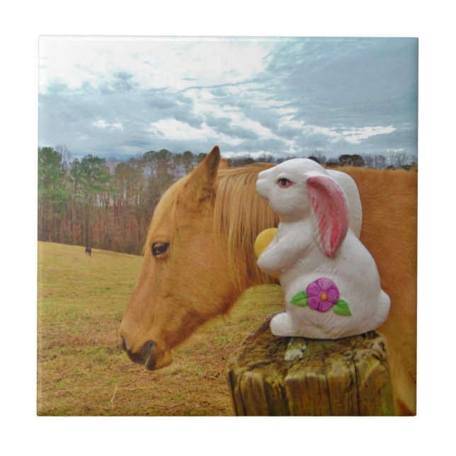 Yellow Horse, Spring Rabbit Tile (Front)