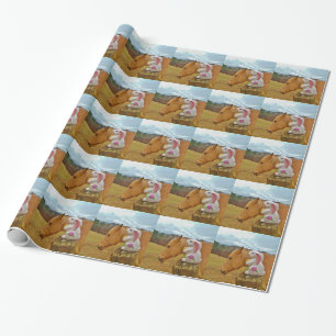 Yellow Horse, Spring Rabbit Wrapping Paper