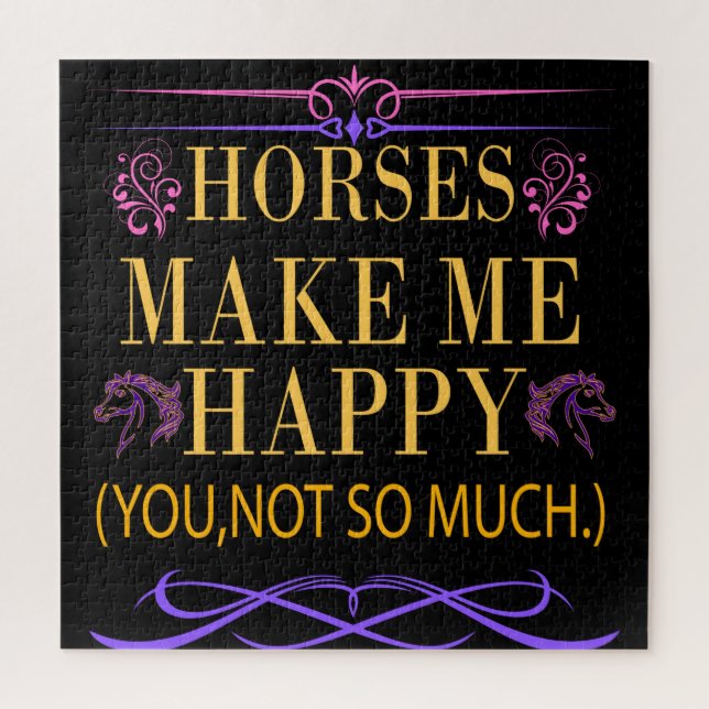 Yellow Horses Make Me Happy But You Not So Much    Jigsaw Puzzle (Vertical)