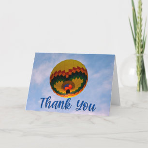 Yellow Hot Air Balloon Photo Thank You Card