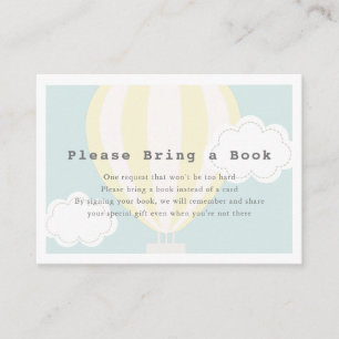 Yellow Hot Air Balloon Please Bring a Book Enclosure Card