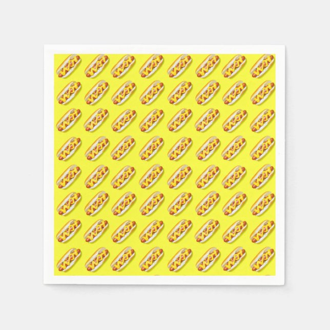 Yellow Hotdog Napkins Tissue Paper (Front)