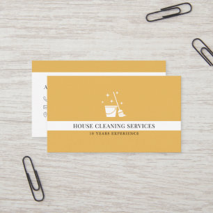 Yellow House Cleaning Services housekeeping Business Card