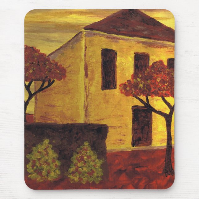 Yellow House Mouse Mat (Front)
