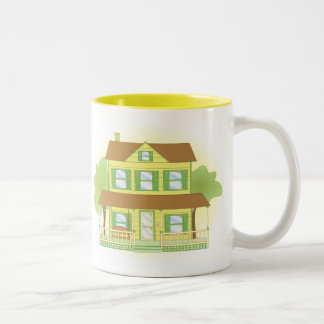 Yellow House Two-Tone Coffee Mug