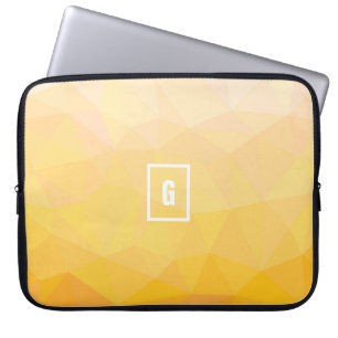 Yellow hue summer geometric initial laptop sleeve