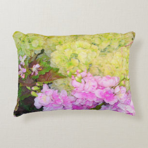 Yellow Hydrangea Flower Outdoor Pillow