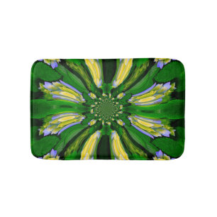 Yellow Hydrangea Flower Swirl bathmat