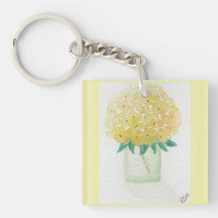Yellow Hydrangea Key Ring