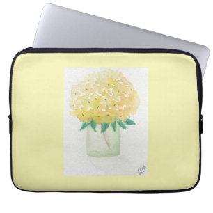 Yellow Hydrangea Laptop Sleeve