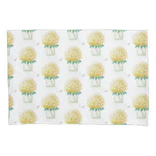 Yellow Hydrangea Pillowcase