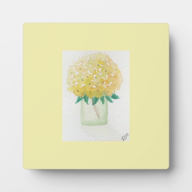Yellow Hydrangea Plaque (Front)