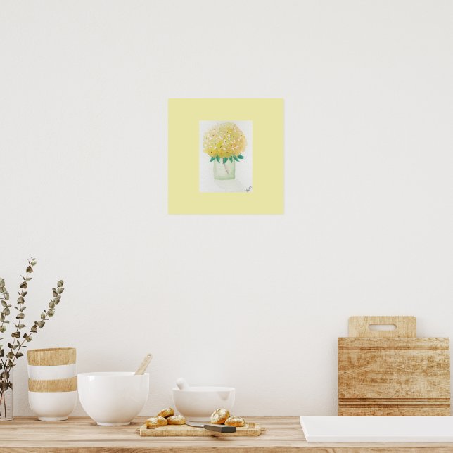 Yellow Hydrangea Poster (Kitchen)