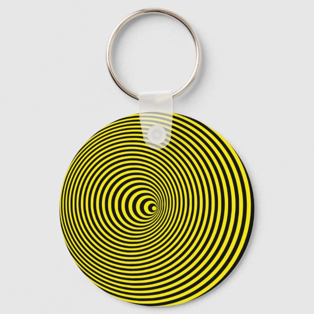 Yellow Hypnotic 3D Keychain (Front)