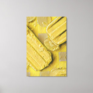 Yellow ice cream cone popsicle canvas print