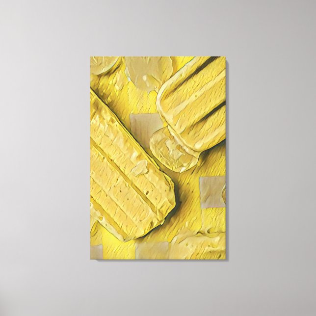 Yellow ice cream cone popsicle canvas print (Front)