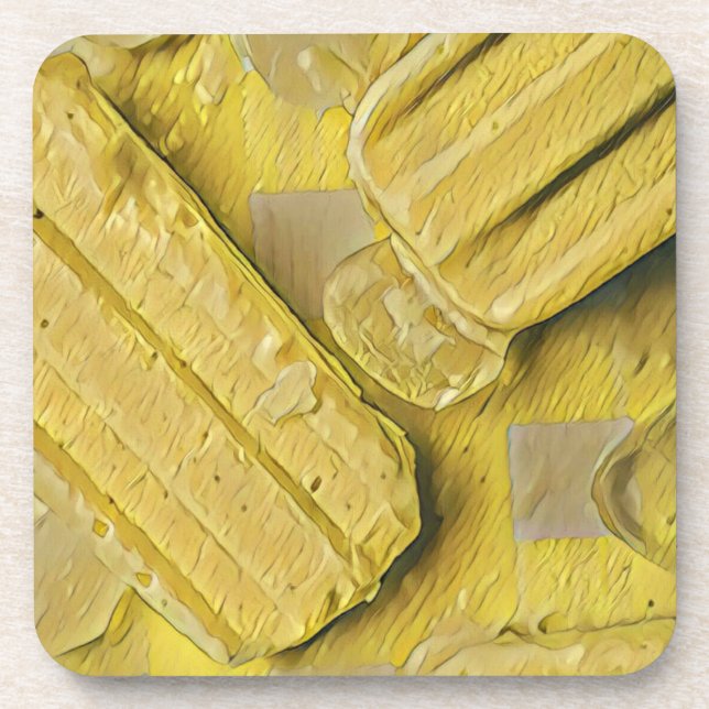 Yellow ice cream cone popsicle coaster (Front)