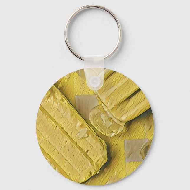 Yellow ice cream cone popsicle key ring (Front)