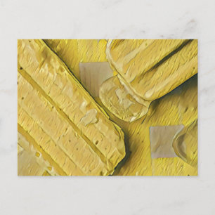 Yellow ice cream cone popsicle postcard
