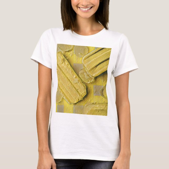 Yellow ice cream cone popsicle T-Shirt (Front)