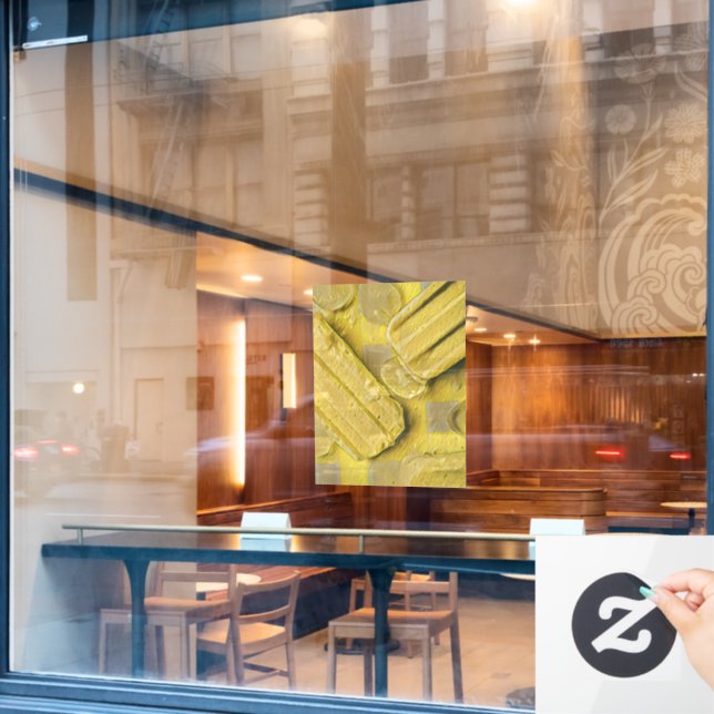 Yellow ice cream cone popsicle window cling (Cafe Window)