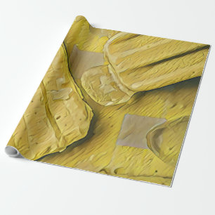 Yellow ice cream cone popsicle wrapping paper
