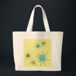 Yellow Iconic Atomic Starbursts Pattern tote bag<br><div class="desc">This Yellow Iconic Atomic Starbursts pattern tote bag features iconic atomic starbursts. That’s right! The old school, yellow colored background with gold speckles is the perfect backdrop for the vibrant turquoise, soothing celery, and kitschy pear green colored circles. The spots of color are sporadically placed in various sizes with overlaying...</div>