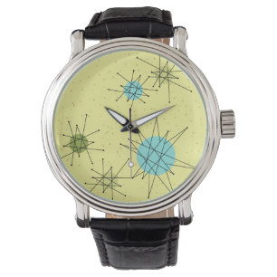 Yellow Iconic Atomic Starbursts Pattern Watch