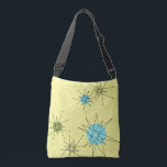 Yellow Iconic Atomic Starbursts Tote Bag<br><div class="desc">This Yellow Iconic Atomic Starbursts Tote Bag pattern features iconic atomic starbursts. That’s right! The old school, yellow coloured background with gold speckles is the perfect backdrop for the vibrant turquoise, soothing celery, and kitschy pear green coloured circles. The spots of colour are sporadically placed in various sizes with overlaying...</div>