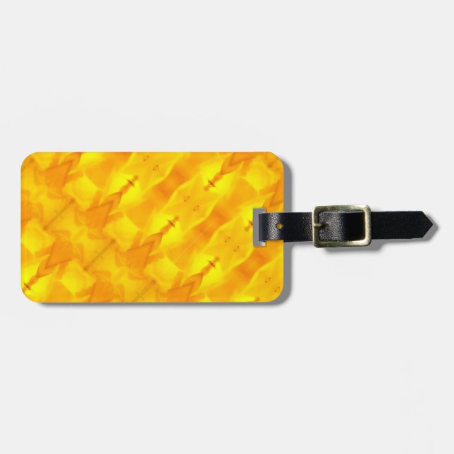 Yellow Ikat Also  Luggage Tag (Front Horizontal)