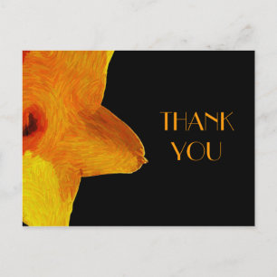 Yellow Impressionist Daffodil Thank You Postcard