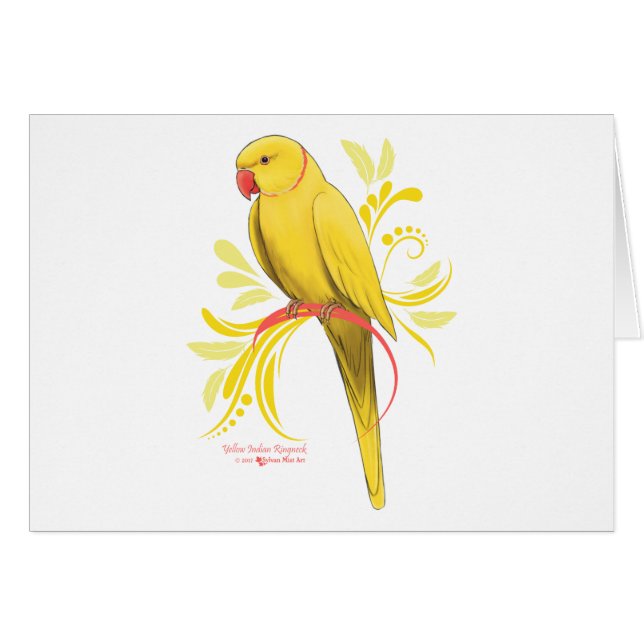 Yellow Indian Ringneck Parrot (Front Horizontal)