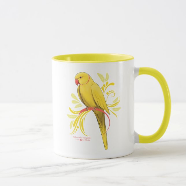 Yellow Indian Ringneck Parrot Mug (Right)
