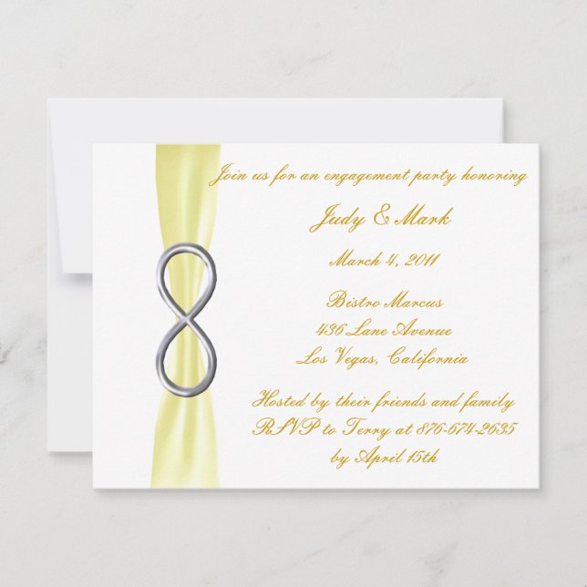 Yellow Infinity Engagement Party Invitation (Front)