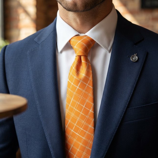 Yellow intersected by white lines tie (Creator Uploaded)