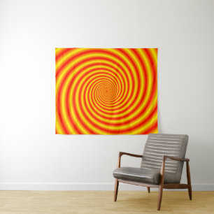 Yellow into Red via Orange Spiral Tapestry