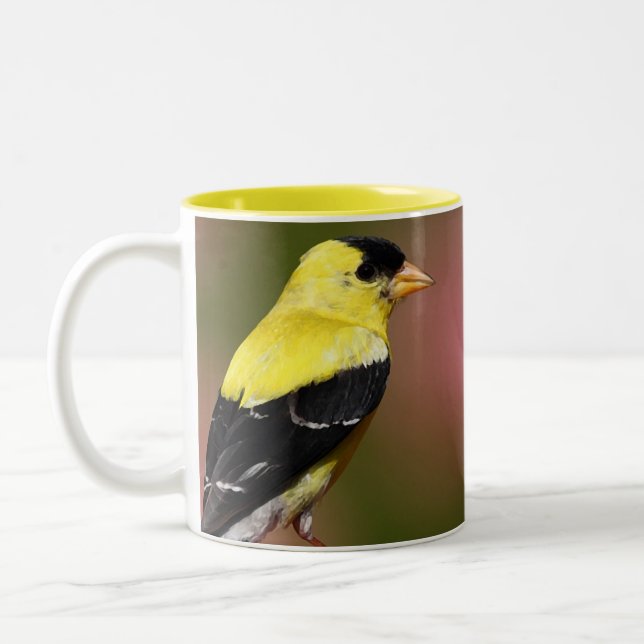 yellow_iphone bird Two-Tone coffee mug (Left)