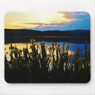 Yellow Iris at Lake Arrowhead shore Mouse Mat