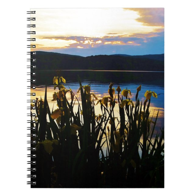 Yellow Iris at Lake Arrowhead shore Notebook (Front)