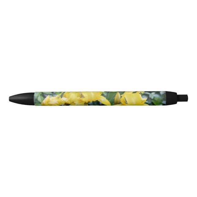 Yellow Iris Floral  Blue Ink Pen (Front)