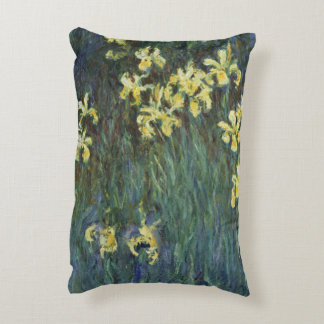 Yellow Irises by Claude Monet, Vintage Fine Art Decorative Cushion