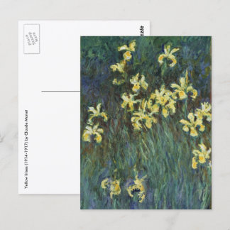 Yellow Irises by Claude Monet, Vintage Fine Art Postcard