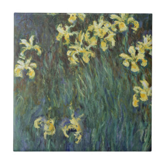 Yellow Irises by Claude Monet, Vintage Fine Art Tile