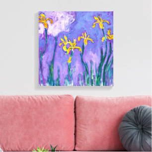 Yellow Irises with Pink Cloud Claude Monet Canvas Print