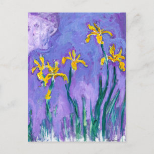 Yellow Irises with Pink Cloud Claude Monet Postcard