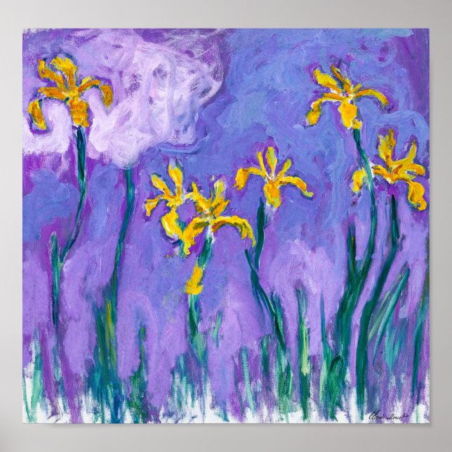 Yellow Irises with Pink Cloud | Claude Monet |  Poster (Front)